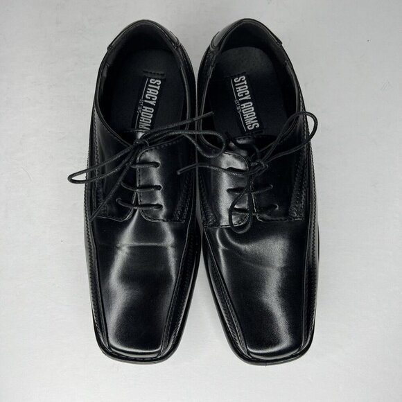 Stacy Adams AINSLEY Black Comfy Square Toe Lace Up Dress Shoe Mens Size 6M - Picture 5 of 9